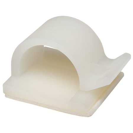 Cable Clip, Nylon 6/6, 0.52 in Bundle Dia., Natural, 1 in L, 25 PK