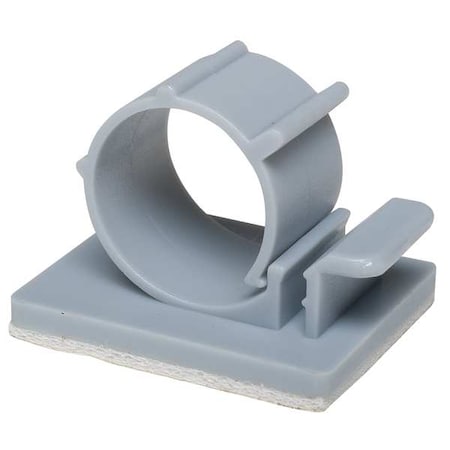 Cable Clip, Nylon 6/6, 0.55 in Bundle Dia., Gray, 1-3/16 in L, 25 PK