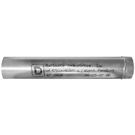 Round Rigid Ducts, 12 in Duct Dia, Galvanized Steel, 26 ga GA, 60" L