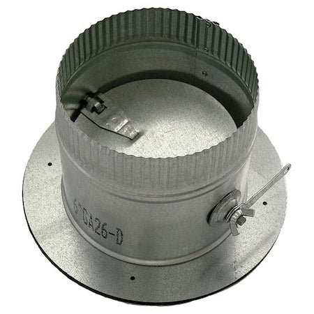 Duct Collar w/Damper, 14 in 6 in H