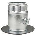 Collar W/Damper, 4 in Duct Dia, Galvanized Steel, 26 GA, 6 in W x
