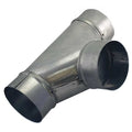 Round Duct Tee, 14 in Duct Dia, Galvanized Steel, 24 ga GA, 14 in W, 24" L, 18 3/4 in H