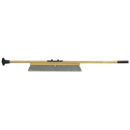 24 in Sweep Face Push Broom, Stiff, Synthetic, Black