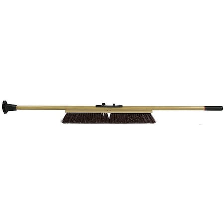 24 in Sweep Face Push Broom, Stiff, Synthetic, Maroon
