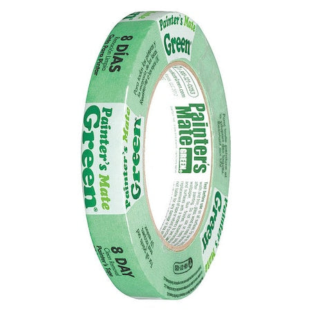 Painter's Tape, 18 mm W x 55 m L, 5.4 mil Thick, Green, Rubber Adhesive