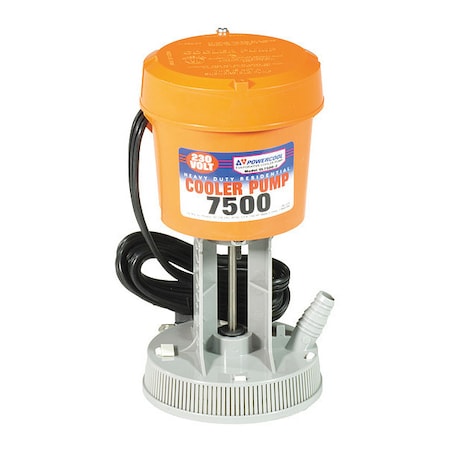 Evaporative Cooler Pump, Plastic, 9 in H