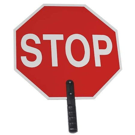 Paddle Sign, Red/White, ABS Plastic, Handle