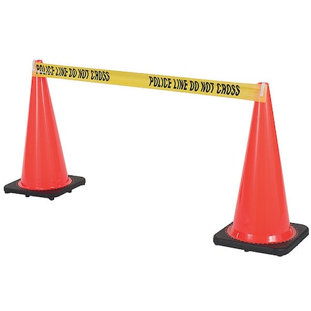 Barrier Tape Clip, ABS Plastic, 1 1/2 in Height, 5 in Length, 0.08 lb, White 5 PK