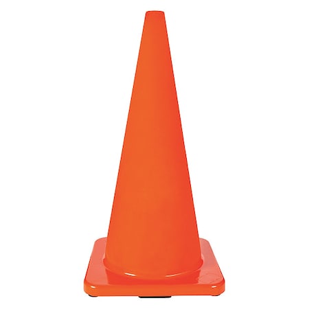 Traffic Cone, PVC, Non-Reflective, 28 in Height, 7 lb, Orange