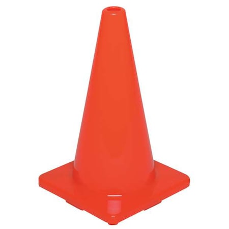 Traffic Cone, PVC, Non-Reflective, 18 in Height, 2.3 lb, Orange