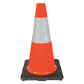 Traffic Cone, PVC, High-Intensity Prismatic, 18 in Height, 3 lb, Orange