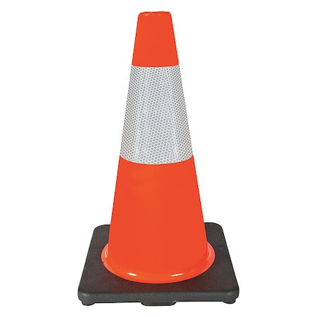 Traffic Cone, PVC, High-Intensity Prismatic, 18 in Height, 3 lb, Orange