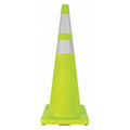 Traffic Cone, PVC, High-Intensity Prismatic, 36 in Height, 10 lb, Lime