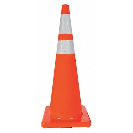 Traffic Cone, PVC, High-Intensity Prismatic, 36 in Height, 10 lb, Orange