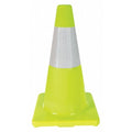 Traffic Cone, PVC, High-Intensity Prismatic, 18 in Height, 2.2 lb, Lime
