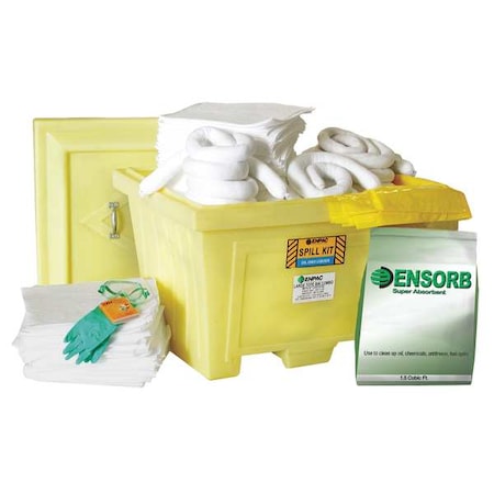 Spill Kit, 95 gal Capacity, Chest, Yellow, 232