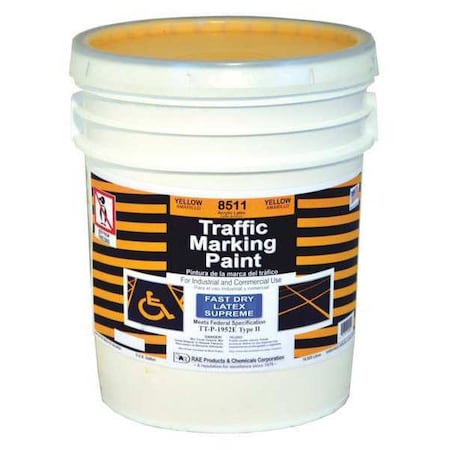 Traffic Zone Marking Paint, 5 gal., Yellow, Latex Acrylic -Based