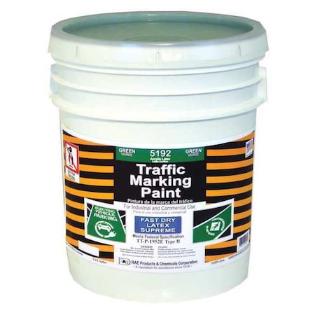 Traffic Zone Marking Paint, 5 Gal., Green, Latex Acrylic -Based
