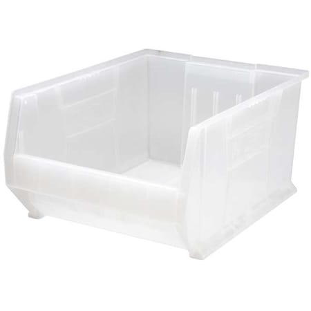 Storage Bin, Polypropylene, Clear, 12 in H, 18 1/4 in W, 23 7/8 in L