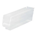 Shelf Storage Bin, Polypropylene, Clear, 4 in H, 2 3/4 in W, 11 5/8 in L