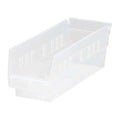 Shelf Storage Bin, Polypropylene, Clear, 4 in H, 4 1/8 in W, 11 5/8 in L