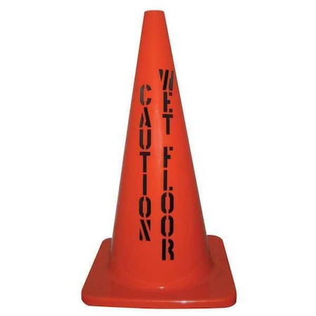 Traffic Cone, PVC, Non-Reflective, 18" Height, 2.3 lb, Red/Orange