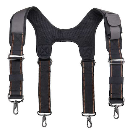 Tool Suspenders, Tool Belt Suspenders, Gray, Polyester, 1 Pockets