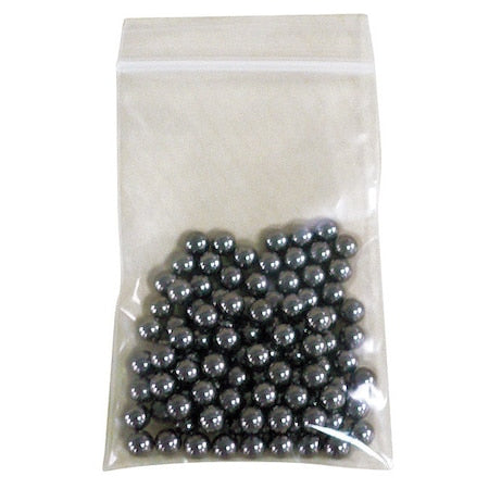 Reclosable Bag, Zip Seal, 4 in L, 3 in W, 2 mil Thick, Low Density Polyethylene (LDPE), Clear