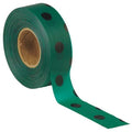 Flagging Tape, No Legend, Black/Green, 1 3/16 in Wide x 300 ft Length, Vinyl, 2 mil