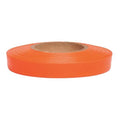 Flagging Tape, No Legend, Fluorescent Orange, 1/2 in Wide x 300 ft Length, Vinyl, 2.5 mil