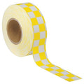 Flagging Tape, No Legend, White/Yellow, 1 3/16 in Wide x 300 ft Length, Vinyl, 2 mil