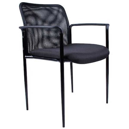 Guest Chair, Black Seat, Black Back, 24" W 24" L 33" H, Fixed, Polyester Seat