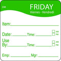 Day Label, Friday, 2-1/2 In. W, PK250