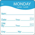 Day Label, Monday, 2-5/9 In. W, PK250