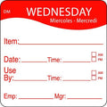 Day Label, Wednesday, 2-2/5 In. W, PK250