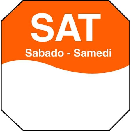 Day Label, Saturday, 3 In. W, PK1000