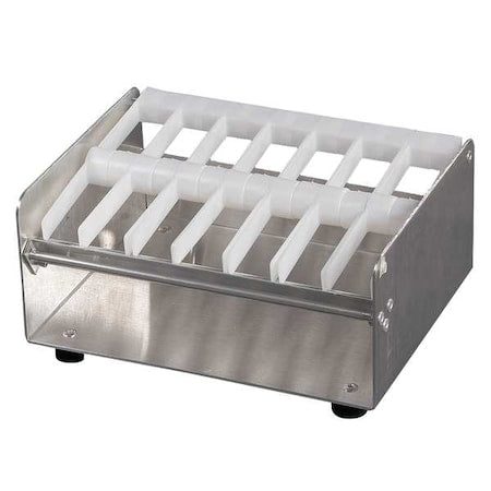 Label Dispenser, Metal, Silver, 9-1/2 In. L