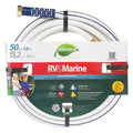 5/8 in ID x 50 ft L Water Hose, PVC Tube, White, Aluminum x Aluminum Fitting