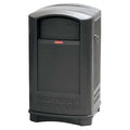 Plaza 50 gal Square Outdoor Can, Black, None, Plastic, 25 1/4 in