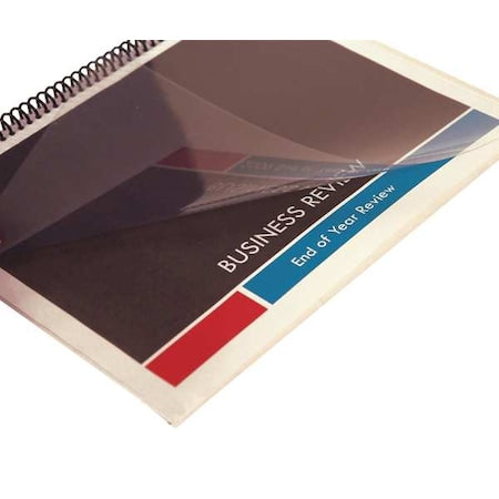 Binding Covers, Plastic, Clear, PK100, Color: clear