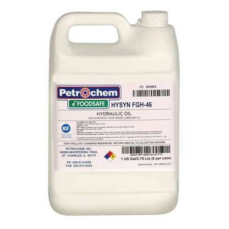 Synthetic Hydraulic Oil, Food Grade, 1 gal., ISO 46, SAE Grade 15W