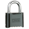 Combination Padlock, Body Thickness 1 in, Number of Dials 4, Lock Body Color Black, Gold Bottom