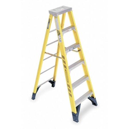 6 ft Fiberglass Stepladder, 375 lb Capacity