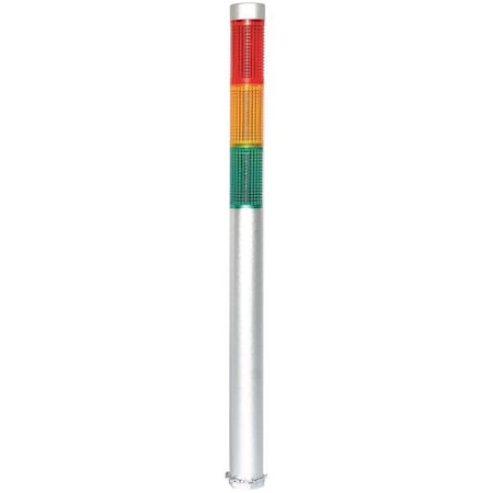 Tower Light Assembly, 24V AC/DC, Amber, Green, Red, 25 mm Dia., 13 1/2 in Height, LED