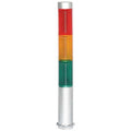 Tower Light Assembly, 24V AC/DC, Amber, Green, Red, 25 mm Dia., 8 3/16 in Height, LED