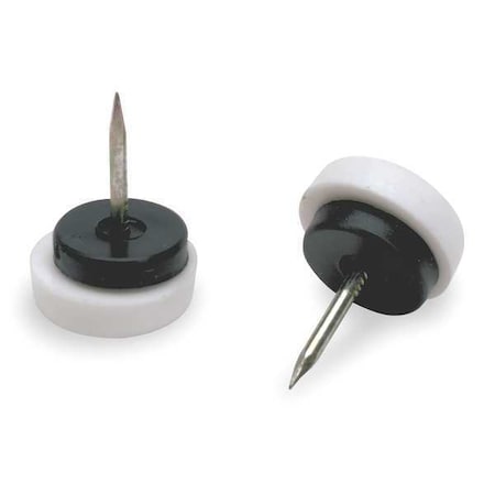 Furniture Glides, Nail-On, Rd, 1-1/8", PK24