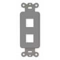 Outlet Frame, 2 Port, Flush Mount, Gray