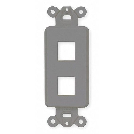 Outlet Frame, 2 Port, Flush Mount, Gray