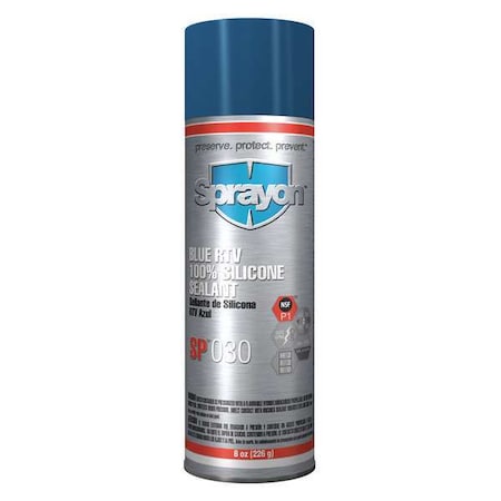 Mildew and Water Resistant Silicone Sealant, 8 oz, Blue, Temp Range -80 to 450 Degrees F