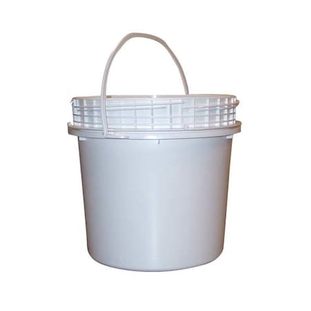 Pail, Open Head, Round, 1.2 gal, HDPE, White